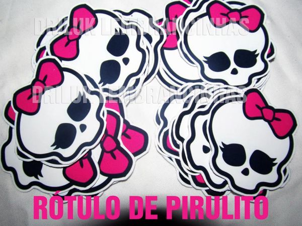 Rótulos adesivos- PIRULITO MONSTER HIGH